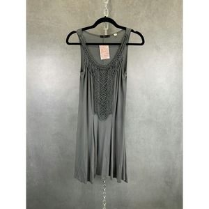 NWT Urban Outfitters Grey Beaded Mini Dress MSRP $58 Size L‎